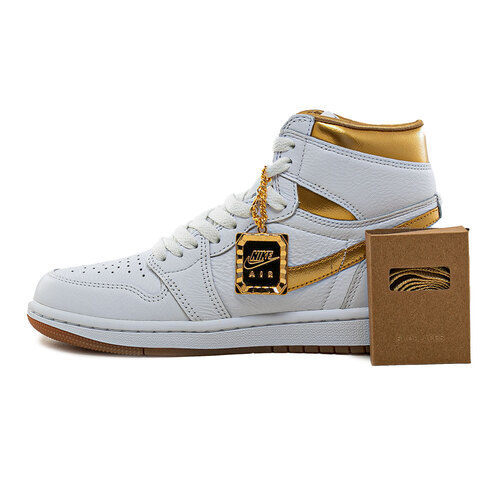 BOTAS W AIR JORDAN 1 RETRO HI OG WHITE GOLD