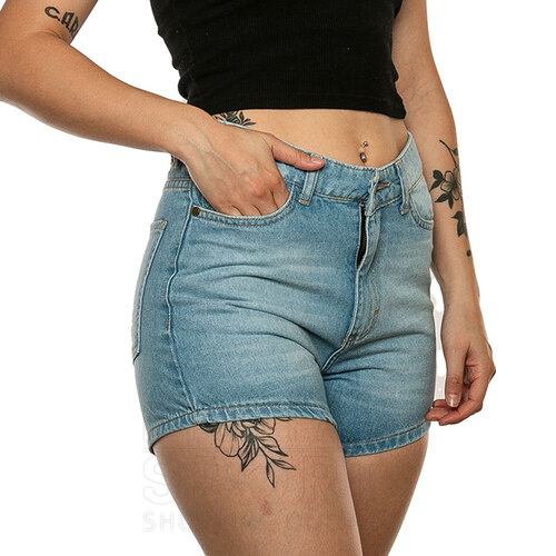 SHORT JEAN MOM DEEP BLUE